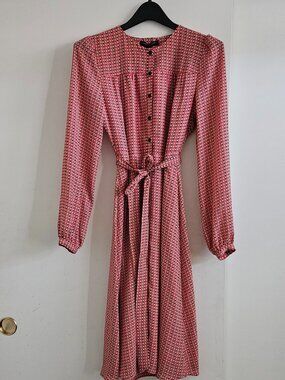 Banana Republic Women's Multi Button Down Shirt Dress Geometric Print SZ 10 NWT